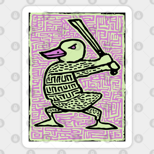 Duck Warrior | The Quacking Barbarian Sticker by TuncGK